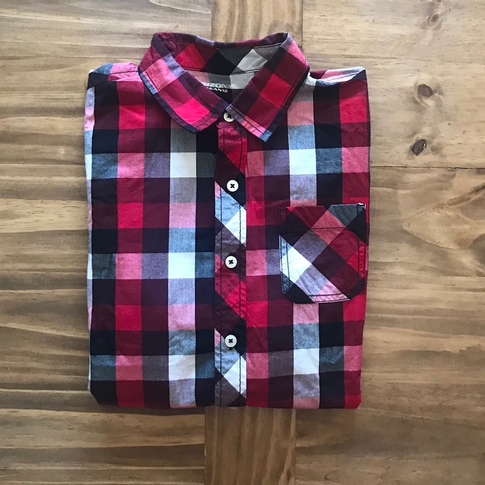 NWT: Arizona plaid button up Sz. L 14/16 - Picture 4 of 7